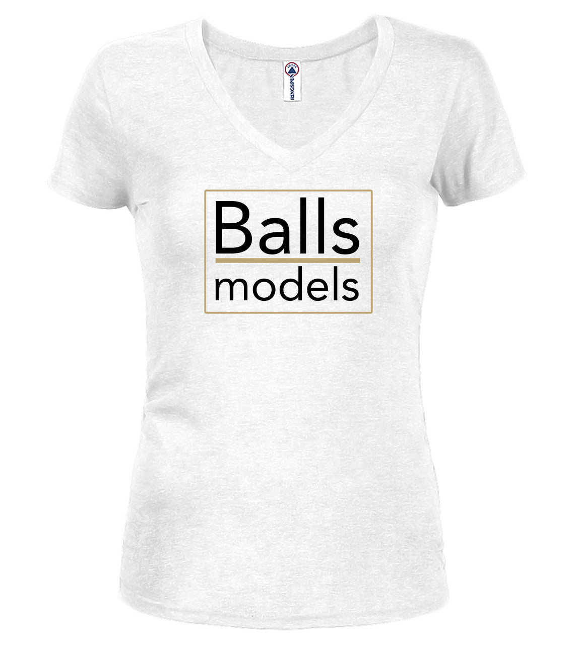White The Agency Juniors V-Neck T-Shirt