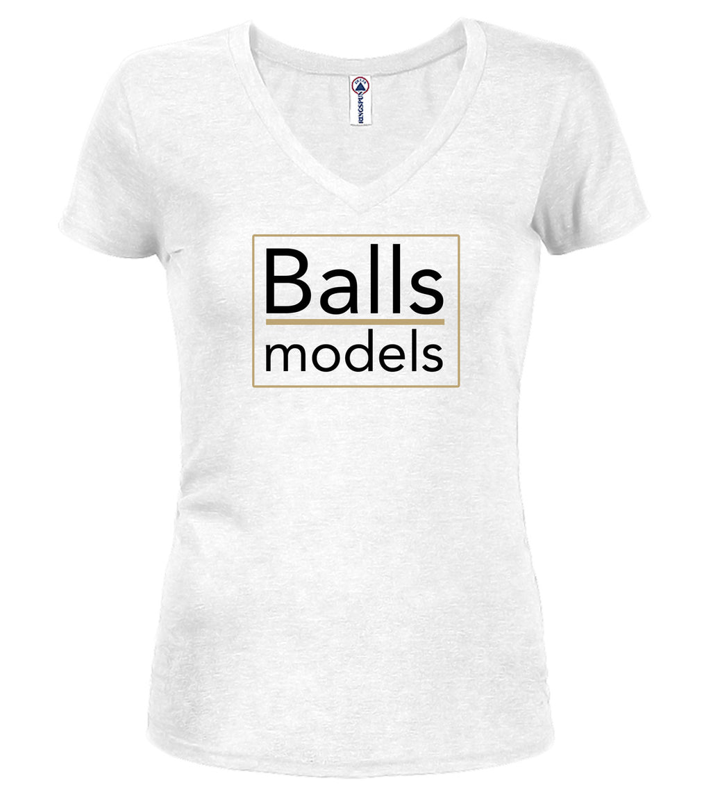 White The Agency Juniors V-Neck T-Shirt