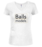 White The Agency Juniors V-Neck T-Shirt