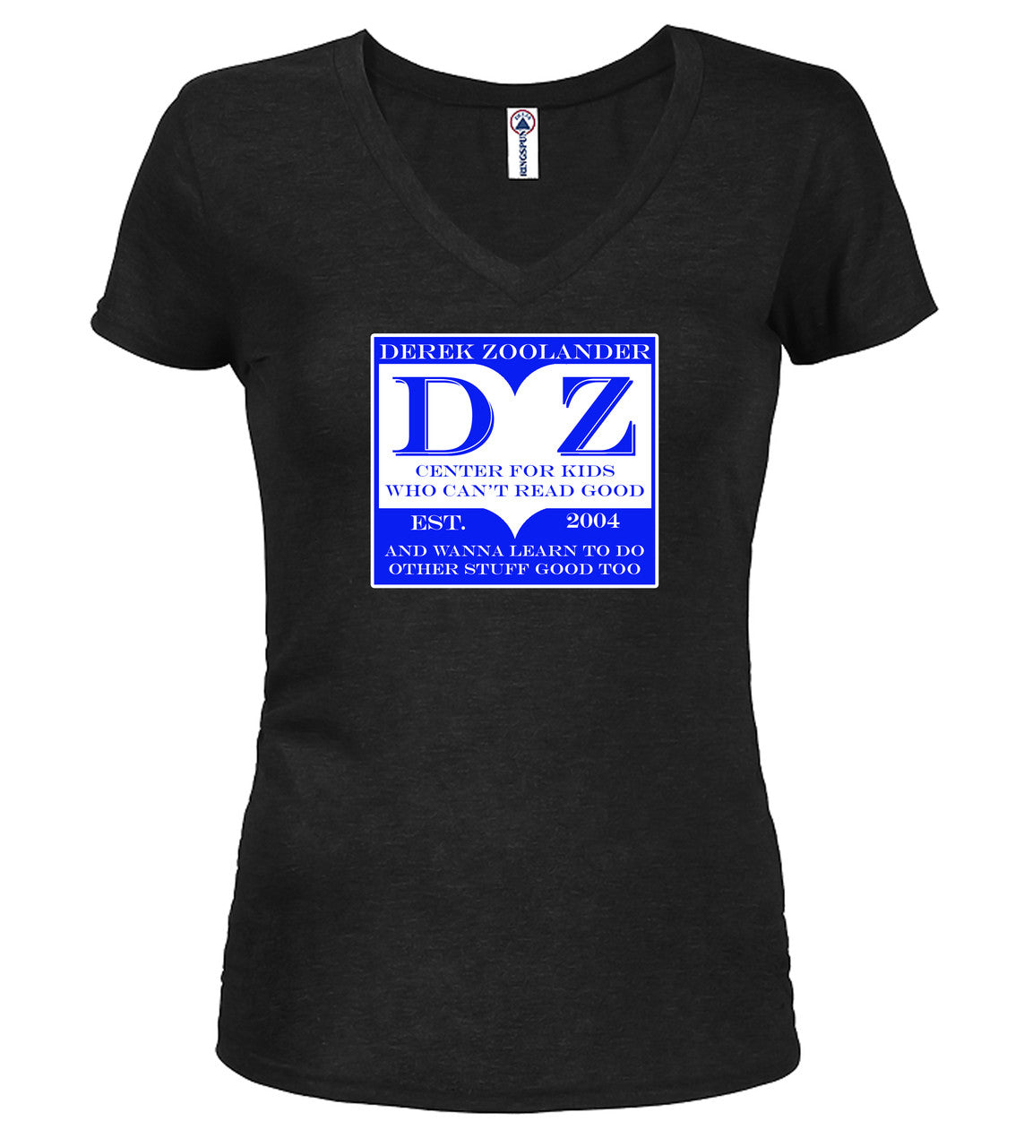 Black The Center Juniors V-Neck T-Shirt