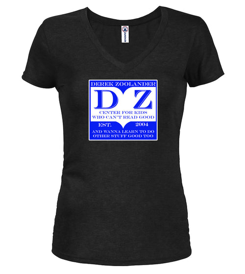 Black The Center Juniors V-Neck T-Shirt