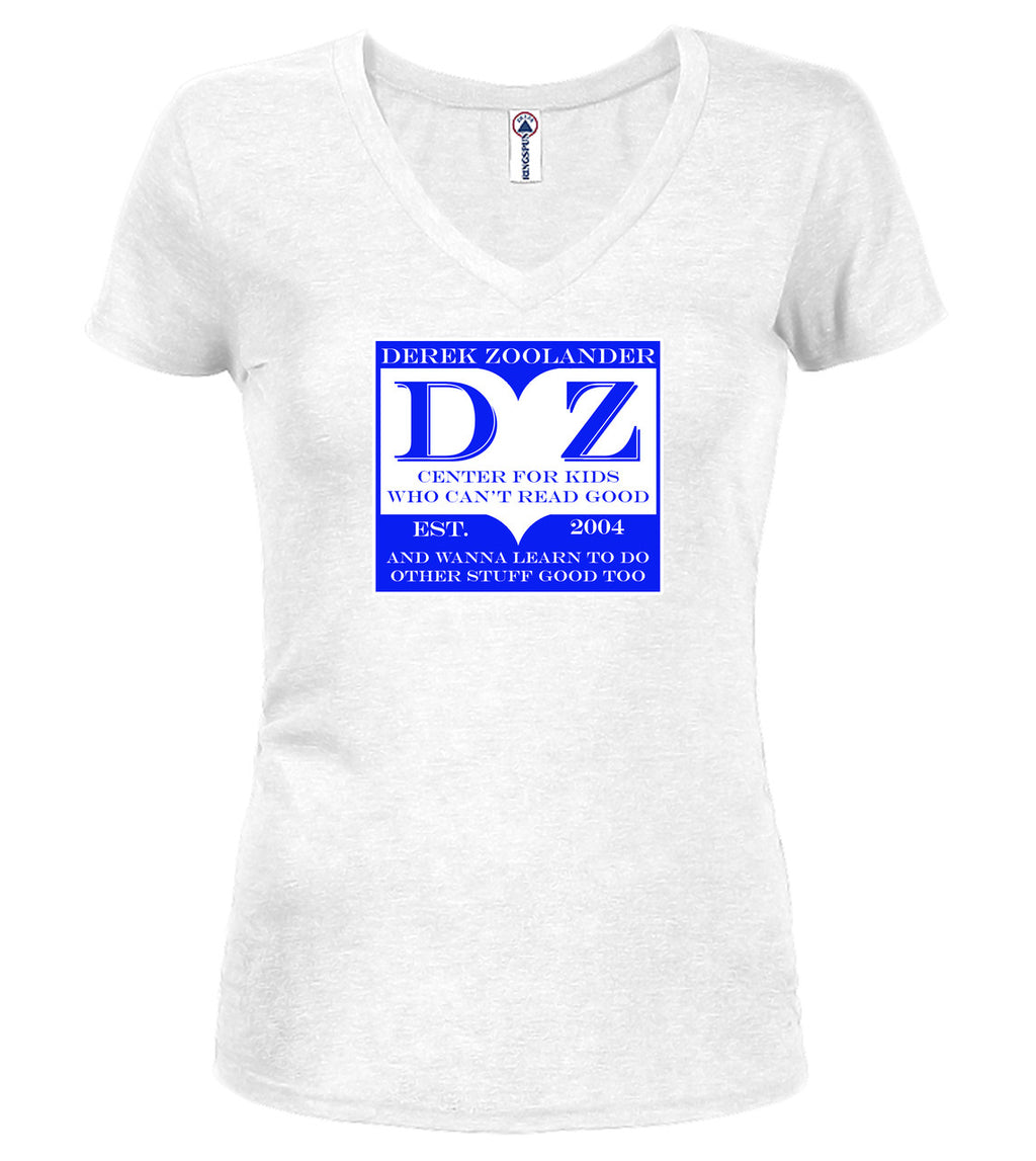 White The Center Juniors V-Neck T-Shirt