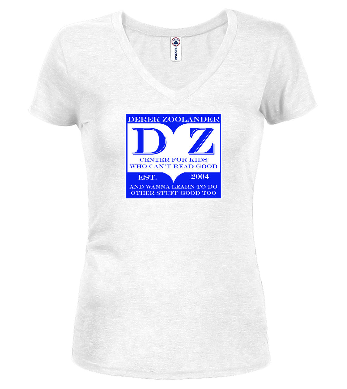 White The Center Juniors V-Neck T-Shirt