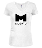 White Fashion Icon Juniors V-Neck T-Shirt