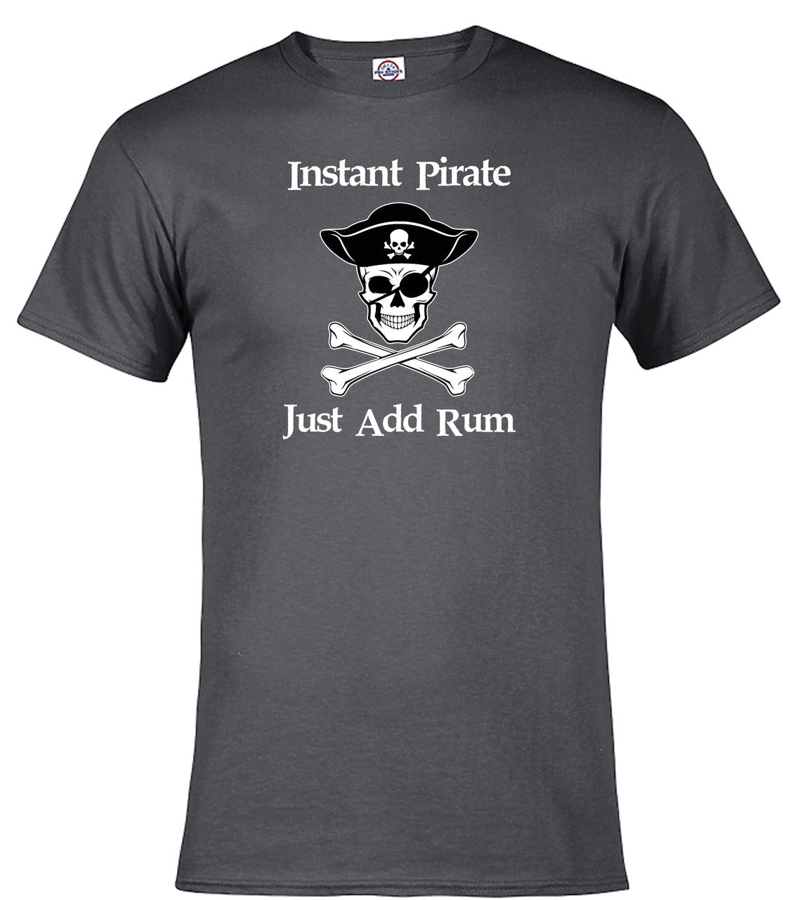 Charcoal Instant Pirate Just Add Rum T-Shirt