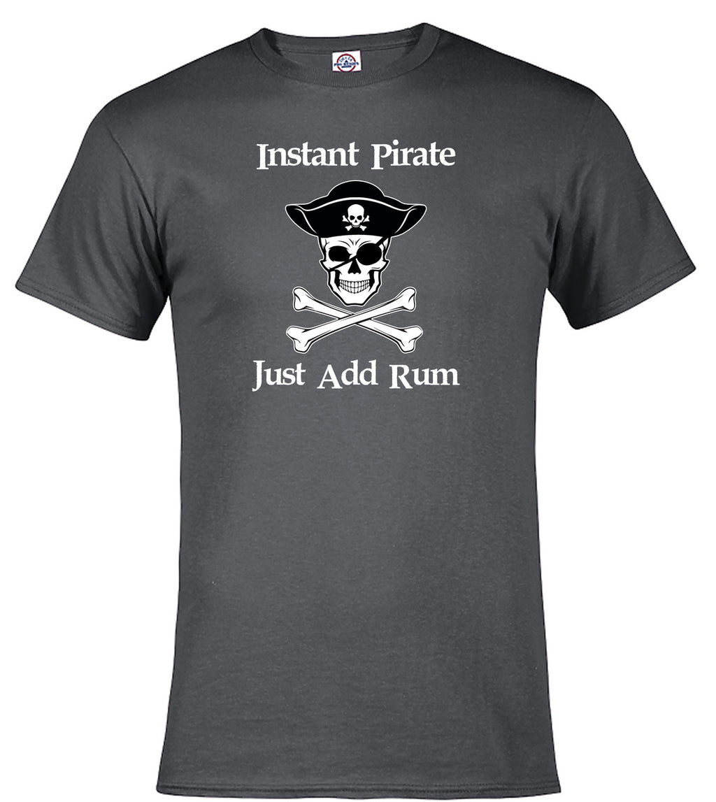 Charcoal Instant Pirate Just Add Rum T-Shirt
