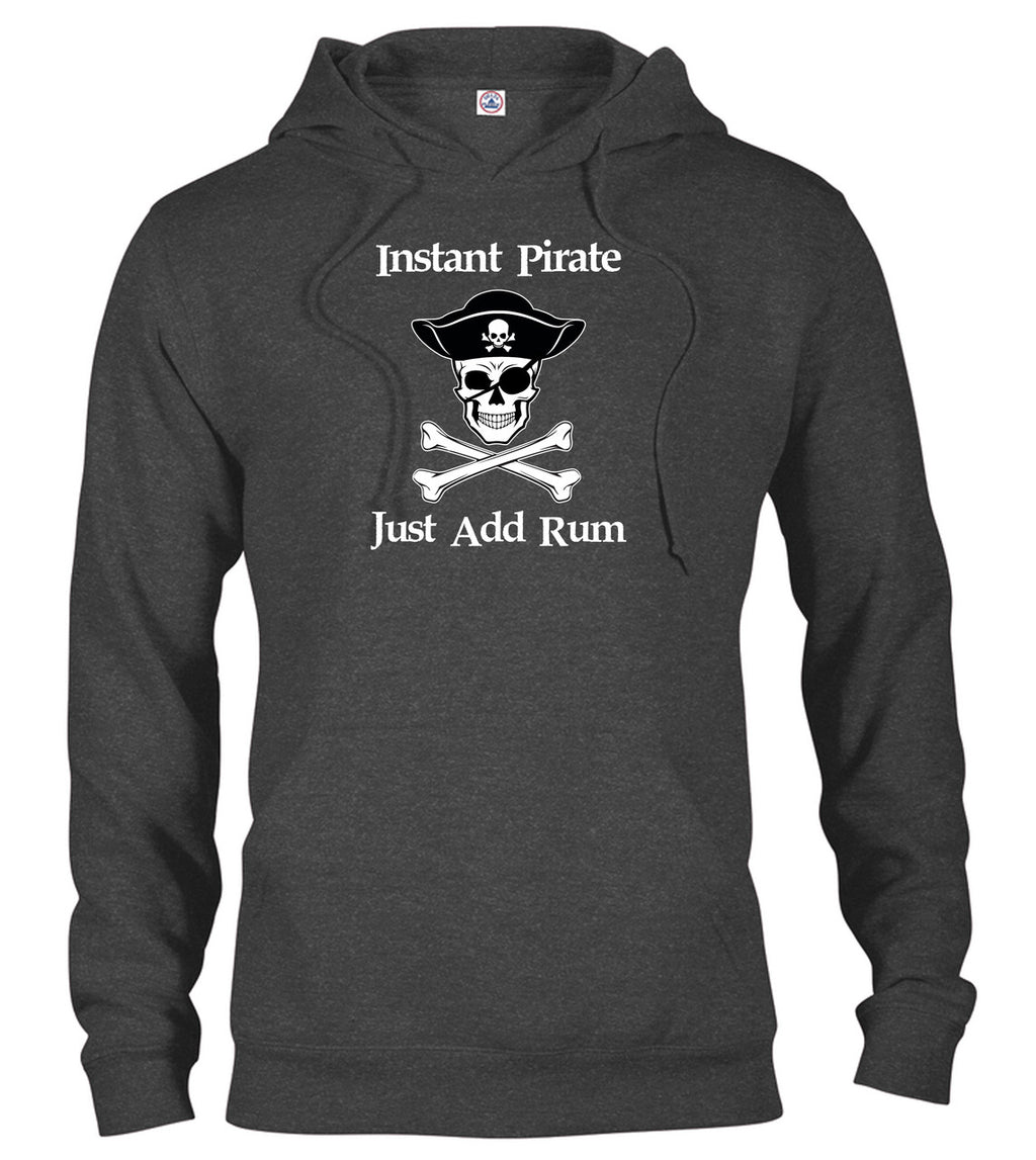 Charcoal Instant Pirate Just Add Rum Hoodie