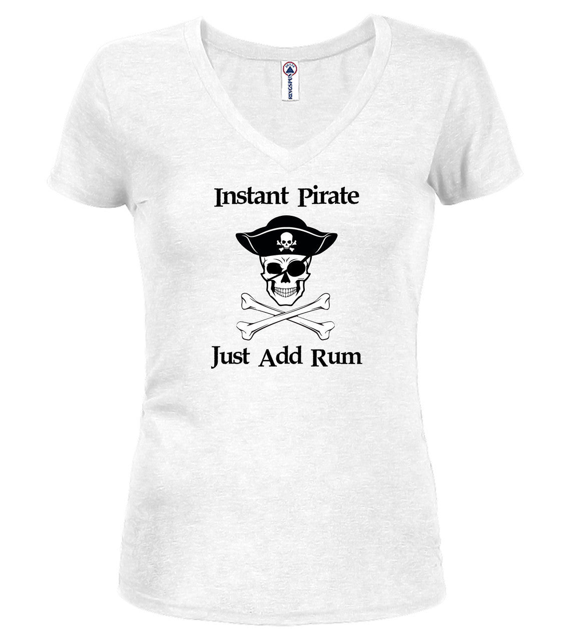 White Instant Pirate Just Add Rum Juniors V-Neck T-Shirt