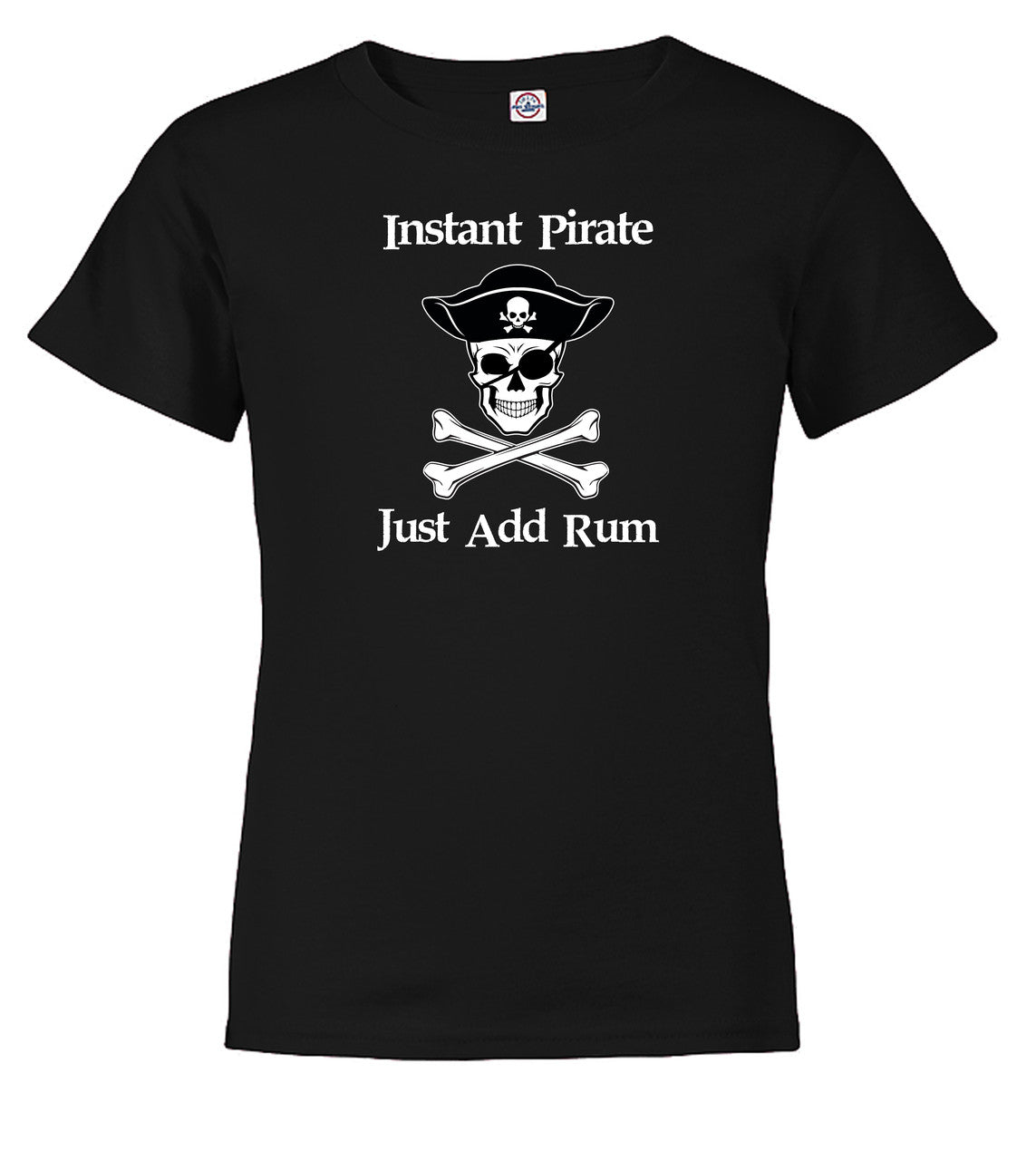Black Instant Pirate Just Add Rum Youth/Toddler T-Shirt