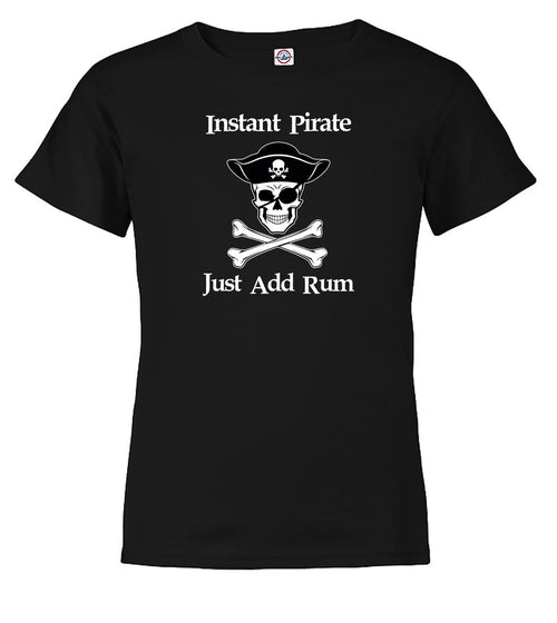Black Instant Pirate Just Add Rum Youth/Toddler T-Shirt