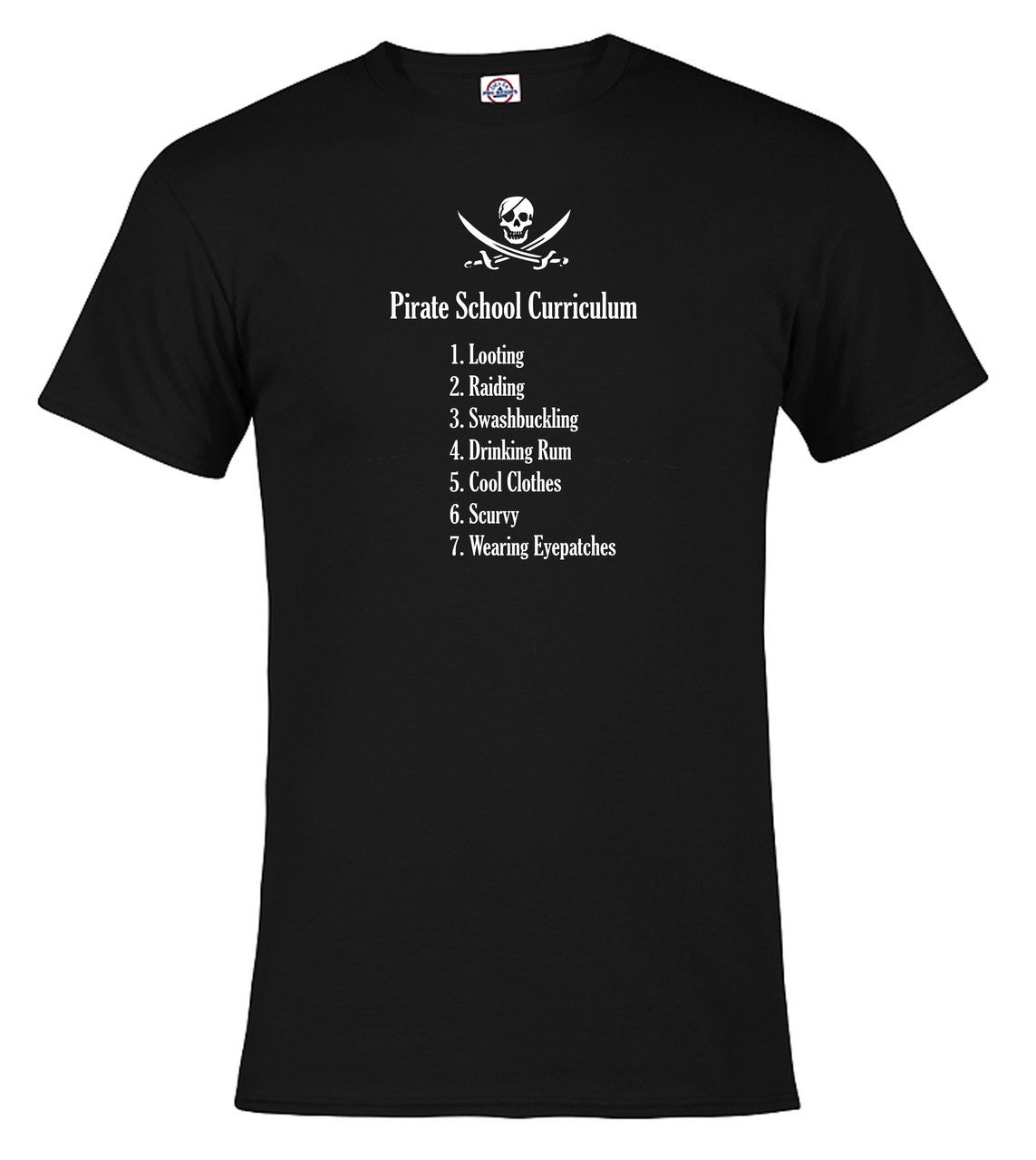 Black Pirate School Curriculum T-Shirt