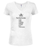 White Pirate School Curriculum Juniors V-Neck T-Shirt