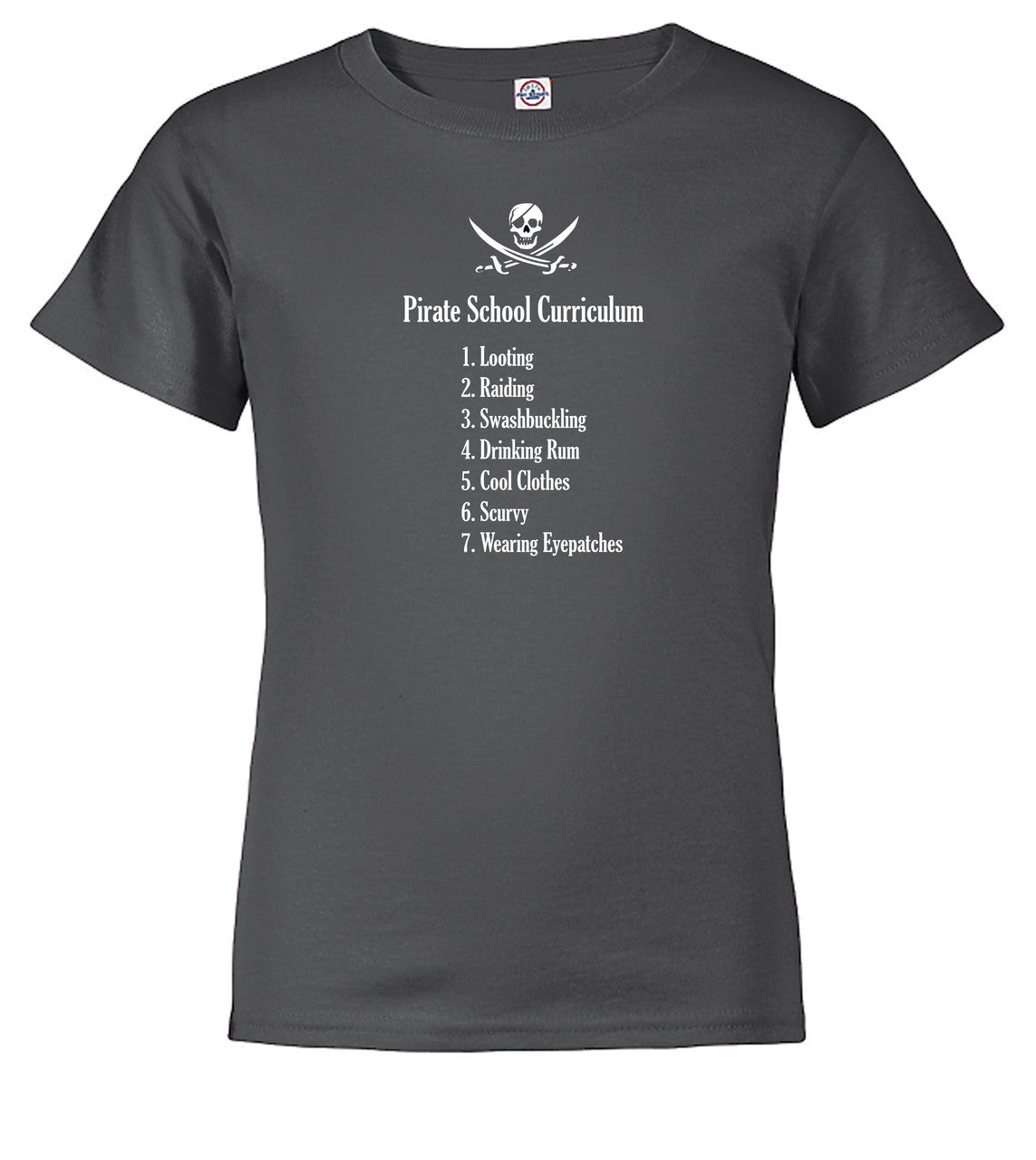 Charcoal Pirate School Curriculum Youth/Toddler T-Shirt