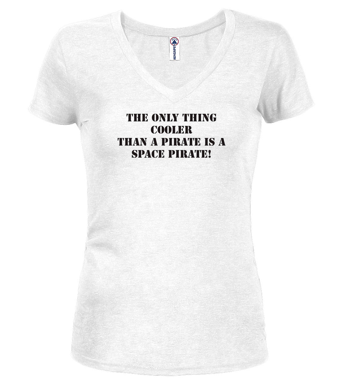 White The Only Thing Cooler Than a Pirate is a Space Pirate! Juniors V-Neck T-Shirt