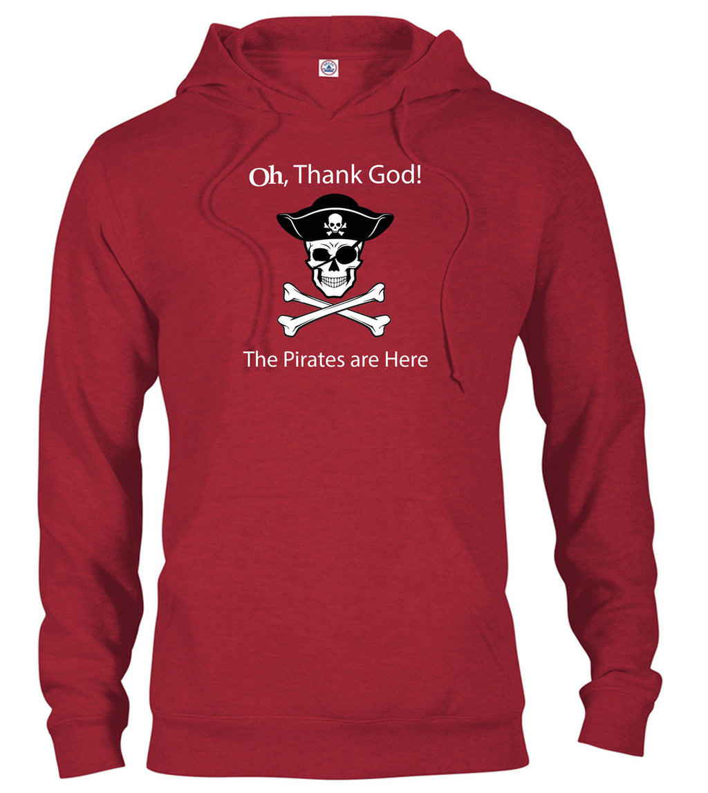 Red The Pirates are Here Hoodie