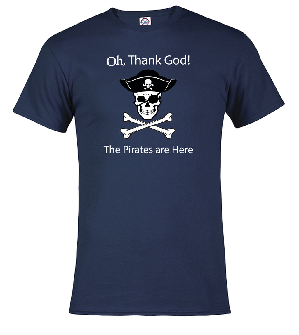 Navy The Pirates are Here T-Shirt