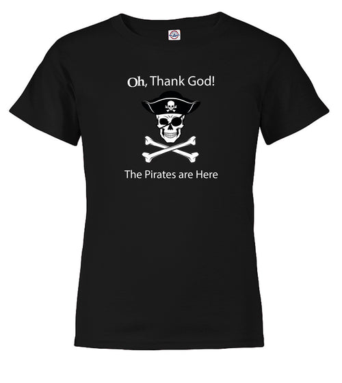 Black The Pirates are Here Youth/Toddler T-Shirt