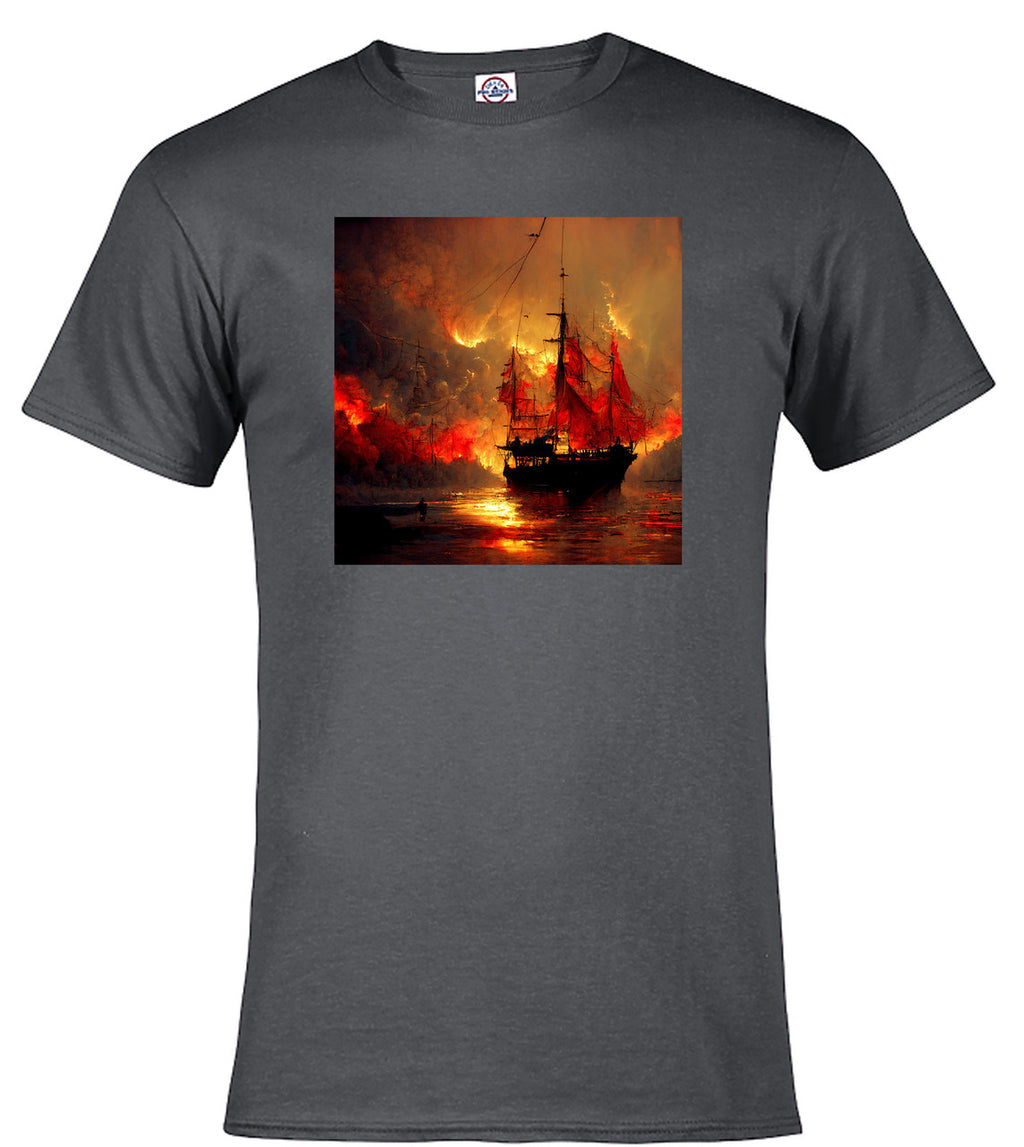 Charcoal Burning pirate T-Shirt