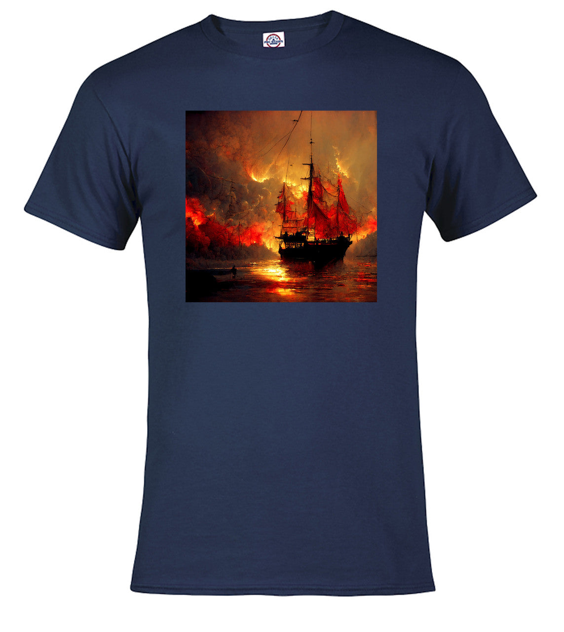 Navy Burning pirate T-Shirt