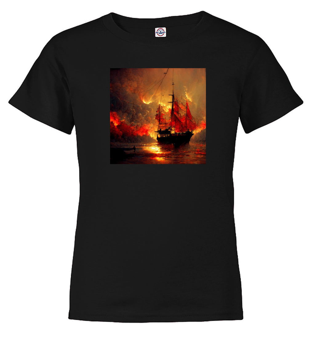 Black Burning pirate Youth/Toddler T-Shirt