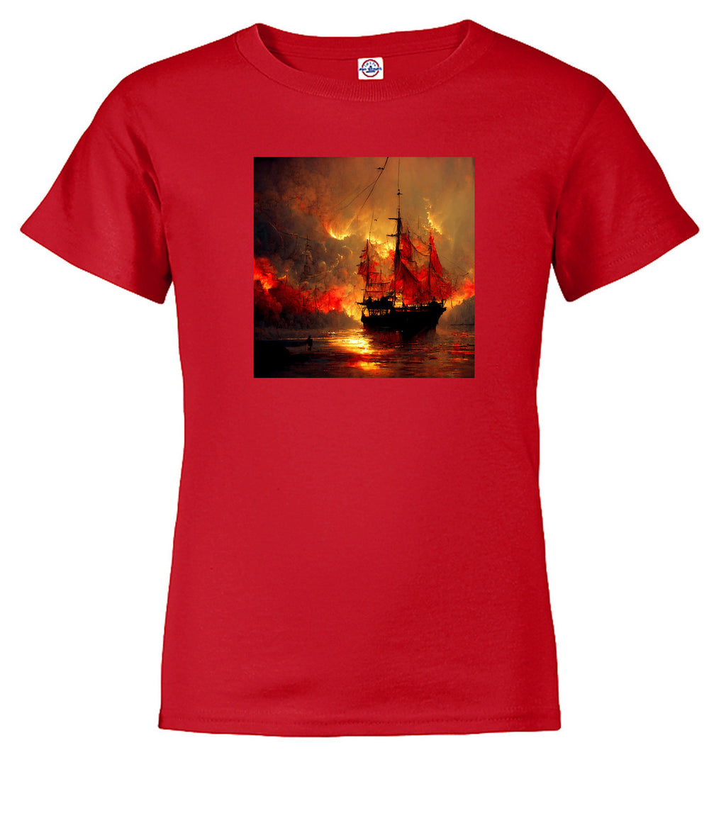 Red Burning pirate Youth/Toddler T-Shirt