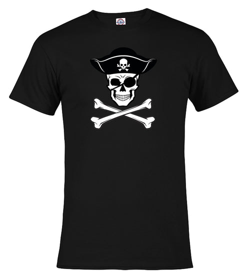 Black Pirate Jolly Roger T-Shirt