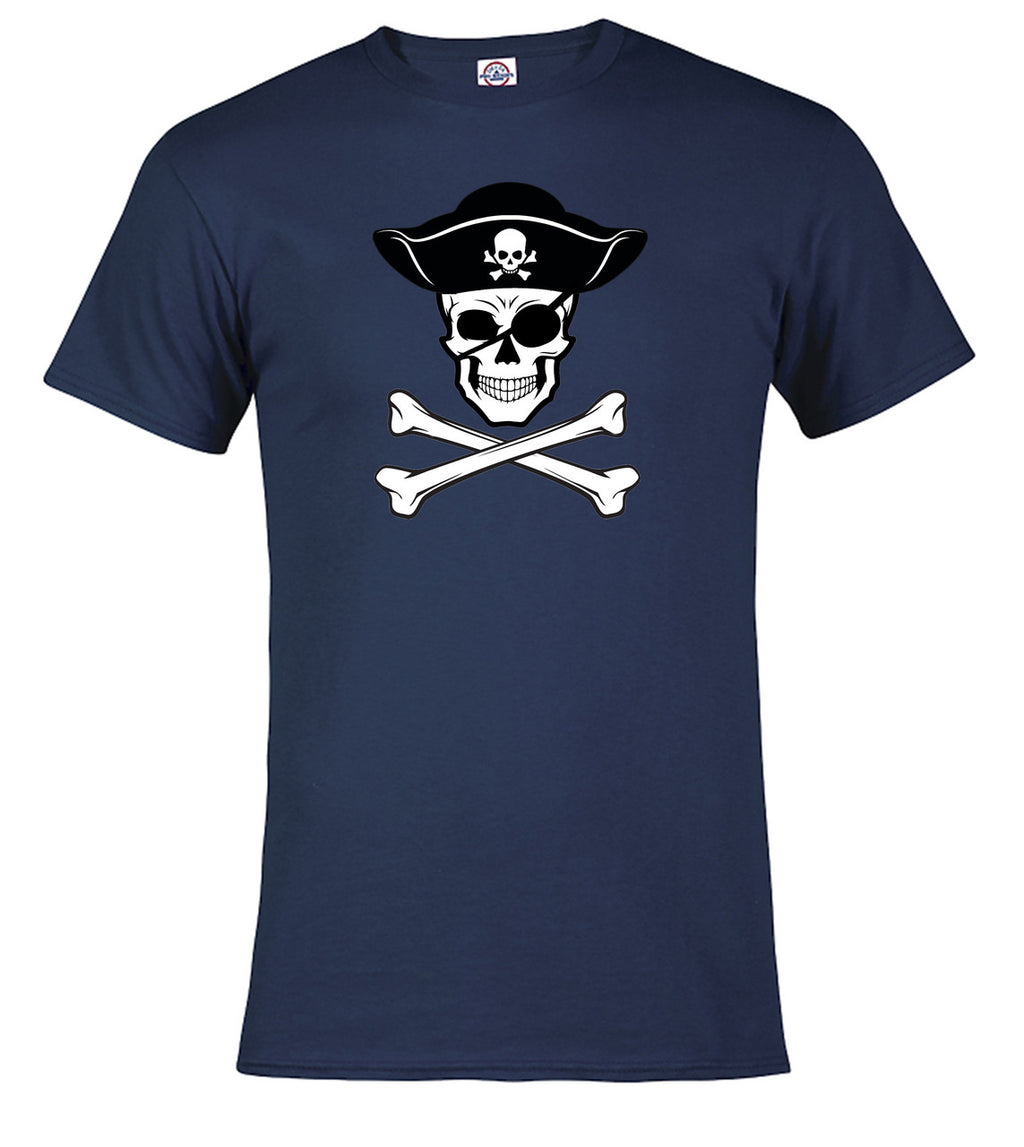 Navy Pirate Jolly Roger T-Shirt