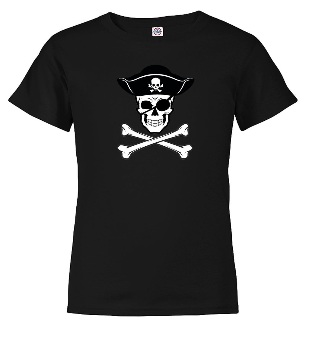 Black Pirate Jolly Roger Youth/Toddler T-Shirt