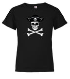 Black Pirate Jolly Roger Youth/Toddler T-Shirt