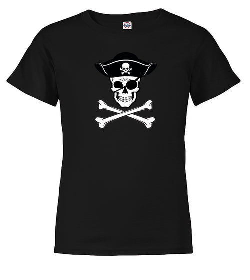 Black Pirate Jolly Roger Youth/Toddler T-Shirt