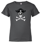 Charcoal Pirate Jolly Roger Youth/Toddler T-Shirt