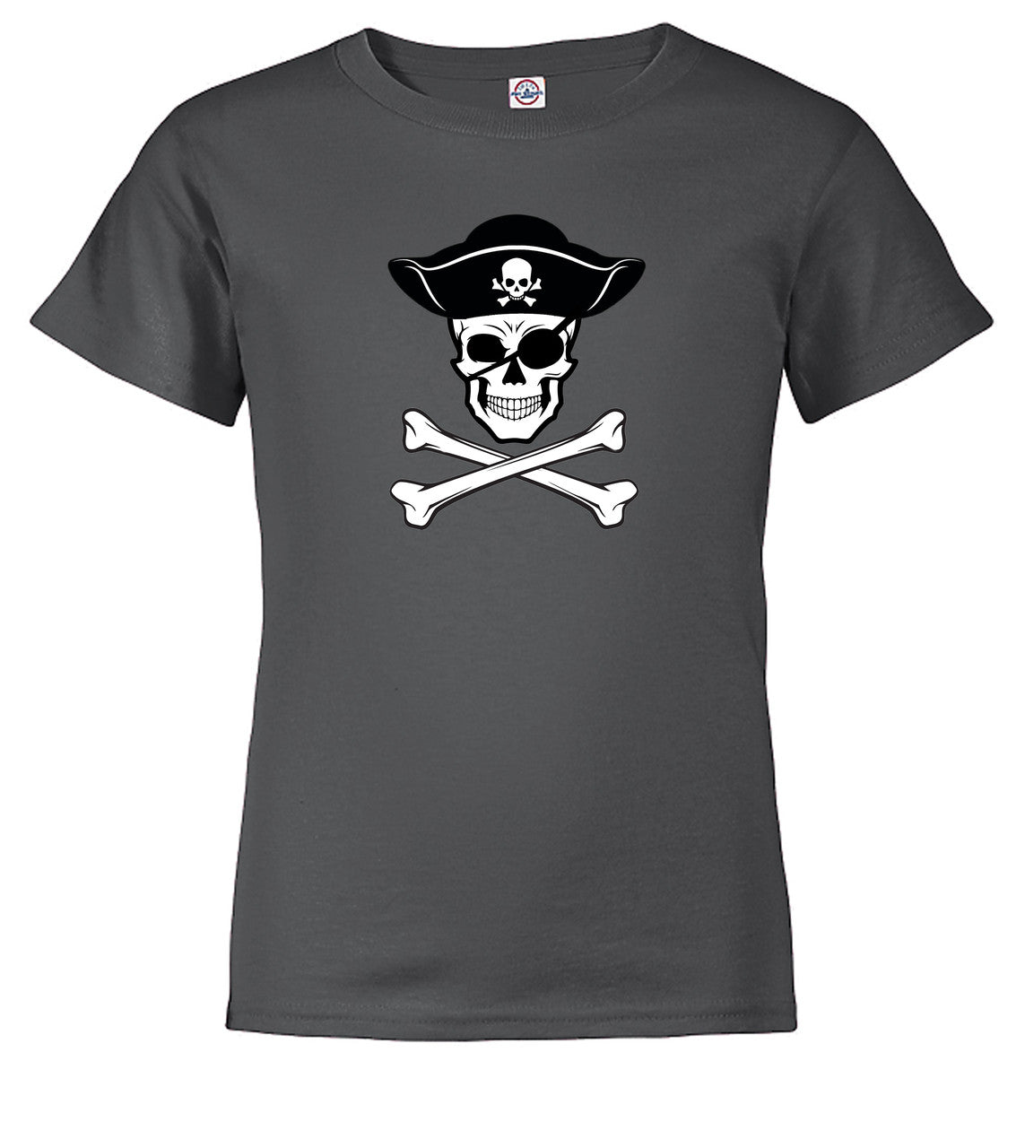 Charcoal Pirate Jolly Roger Youth/Toddler T-Shirt