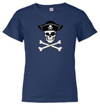 Navy Pirate Jolly Roger Youth/Toddler T-Shirt
