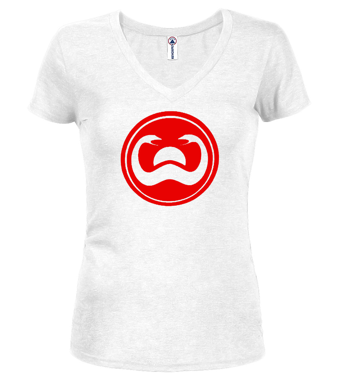 White Doom Juniors V-Neck T-Shirt