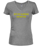 Gray Bite My Glorious Golden Ass Juniors V-Neck T-Shirt