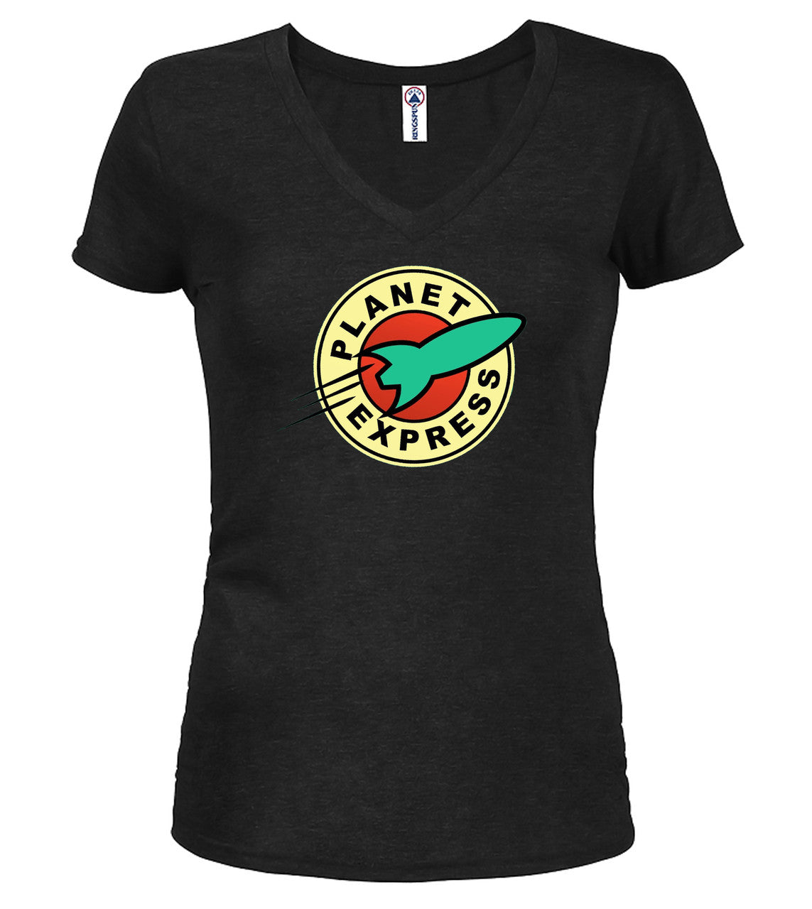 Black Logo Juniors V-Neck T-Shirt