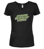 Black Action Delivery Force Juniors V-Neck T-Shirt