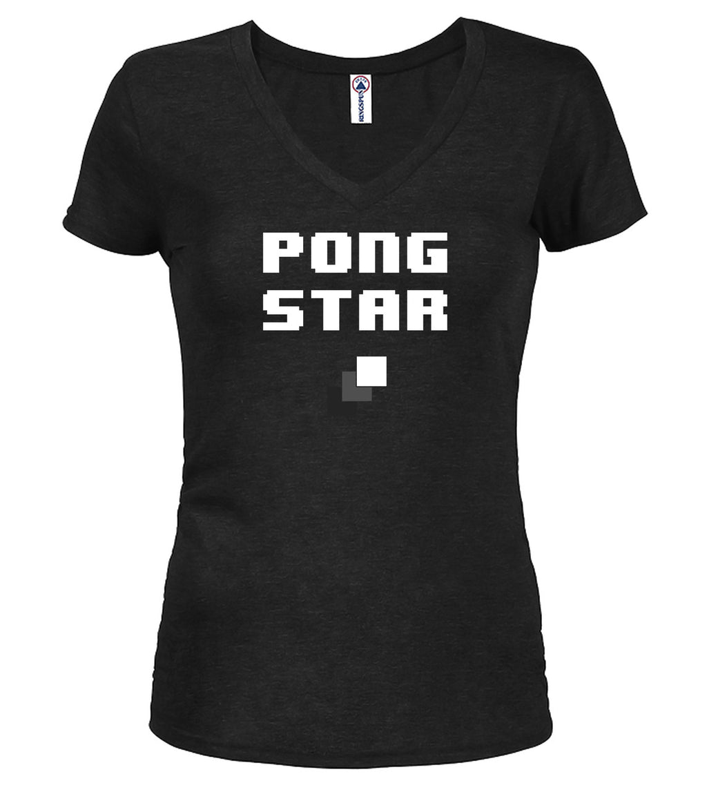 Black Screen Juniors V-Neck T-Shirt