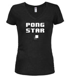 Black Screen Juniors V-Neck T-Shirt