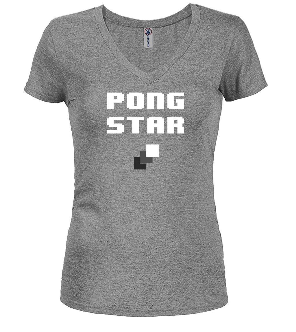 Gray Screen Juniors V-Neck T-Shirt