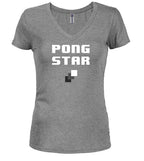 Gray Screen Juniors V-Neck T-Shirt