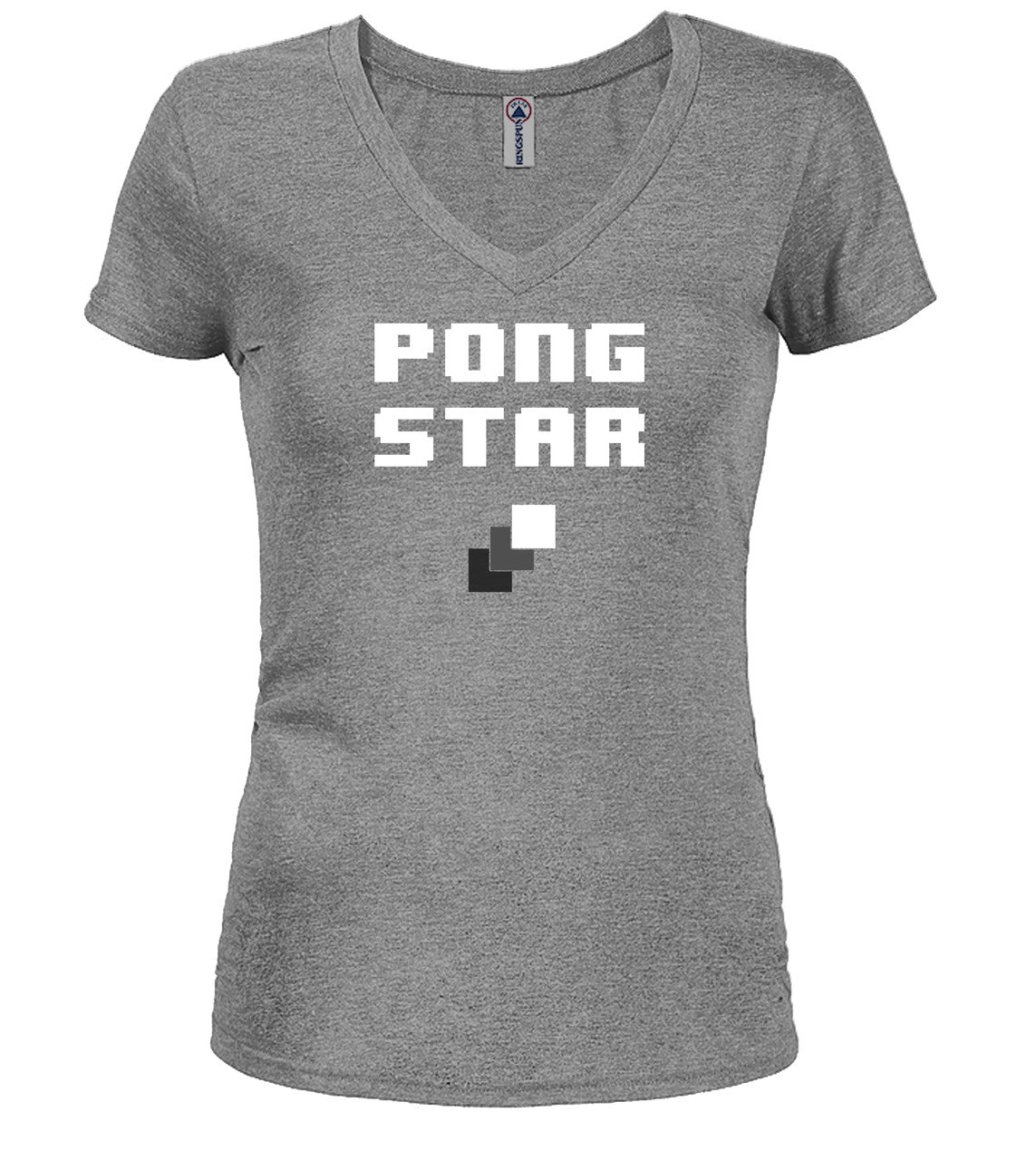 Gray Screen Juniors V-Neck T-Shirt