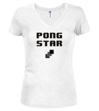 White Screen Juniors V-Neck T-Shirt