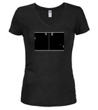 Black Play Screen Juniors V-Neck T-Shirt