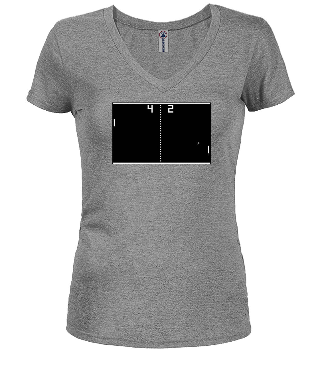 Gray Play Screen Juniors V-Neck T-Shirt