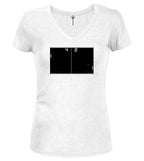 White Play Screen Juniors V-Neck T-Shirt