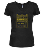 Black Remote Sentry Control Juniors V-Neck T-Shirt