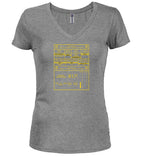 Gray Remote Sentry Control Juniors V-Neck T-Shirt