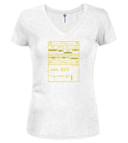 White Remote Sentry Control Juniors V-Neck T-Shirt