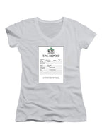 White TPS Report Juniors V-Neck T-Shirt